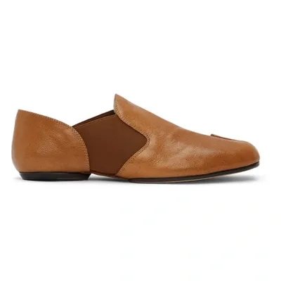 Maison Margiela Tan Elasticized Tabi Loafers In H8688 Angora / Masti