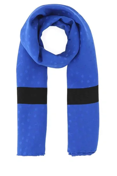 Saint Laurent Dotted Monogram Scarf In Blue