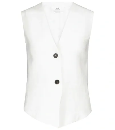 Victoria Victoria Beckham Basket Weave Waistcoat In White