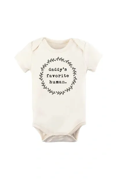 Tenth & Pine Kids'  Daddy's Favorite Human Organic Cotton Bodysuit In Natural