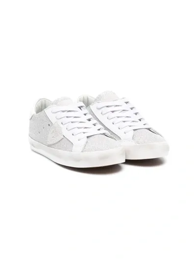 Philippe Model Kids' Panelled Low-top Sneakers In Silver