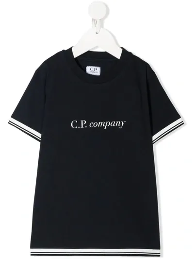 C.p. Company Teen Logo-print Short-sleeved T-shirt In Blau