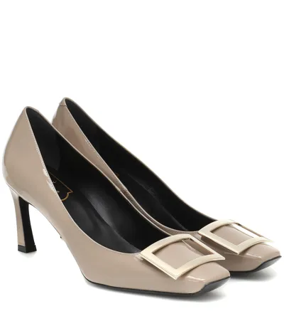 Roger Vivier Belle Vivier Trompette Patent Leather Pumps In Beige