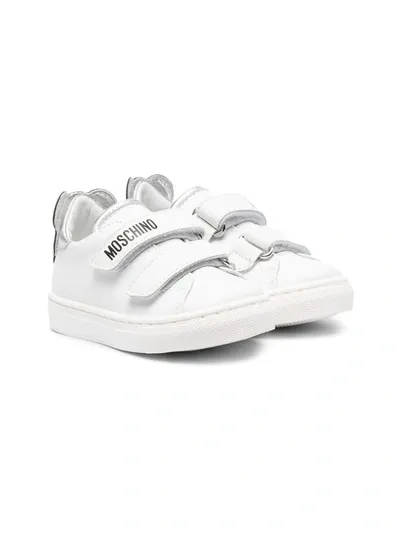 Moschino Kids' Teddy Bear Motif Sneakers In White