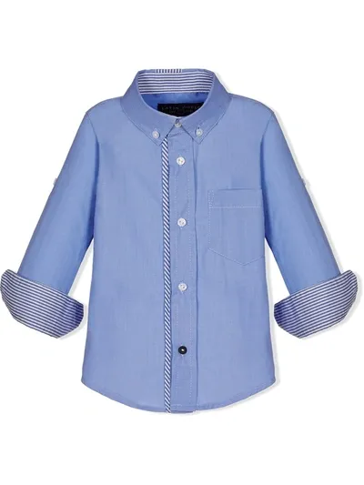 Lapin House Babies' Check-pattern Longsleeved Shirt In Blue