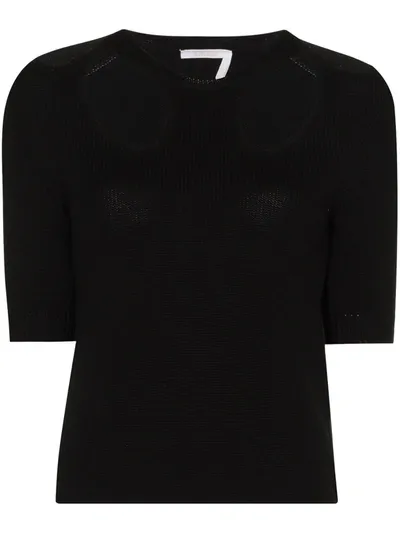 Chloé Black Knitted Cut-out Top