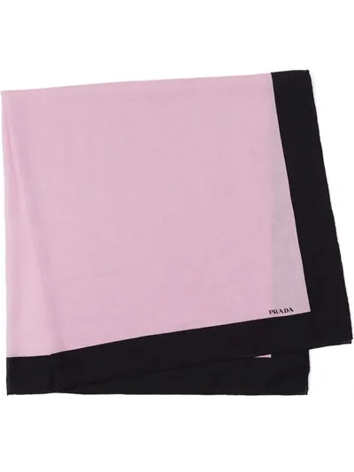 Prada Painted-edge Lightweight Scarf In Pink