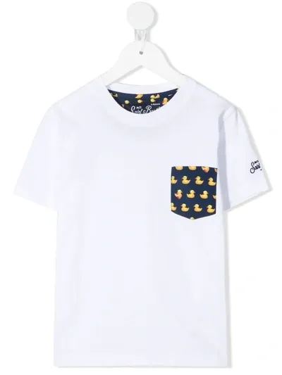 Mc2 Saint Barth Babies' Duck-motif Cotton T-shirt In White