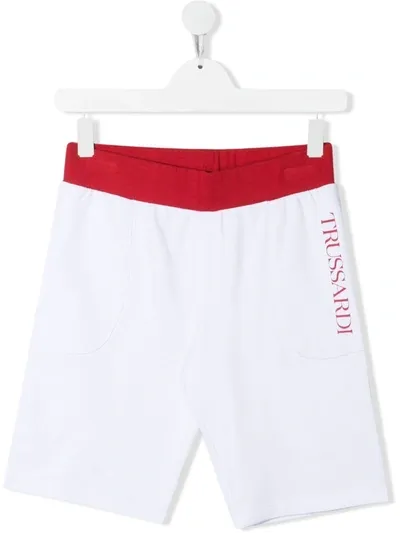 Trussardi Junior Teen Logo-print Cotton Shorts In White