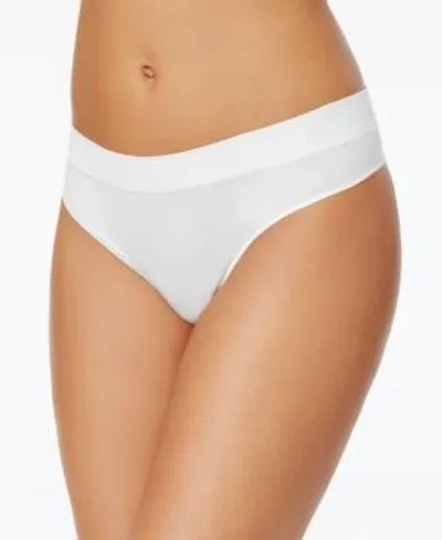 Dkny Litewear Seamless Thong Dk5016 In Poplin White