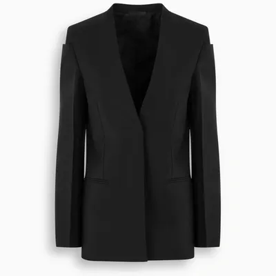 Givenchy Wool Blend Single-breasted Blazer In Black