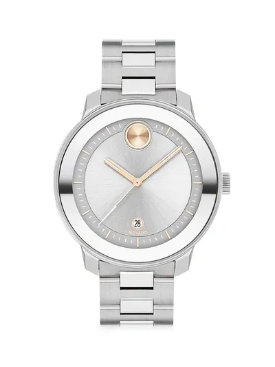 Movado Bold Verso Stainless Steel Bracelet Watch In Silver