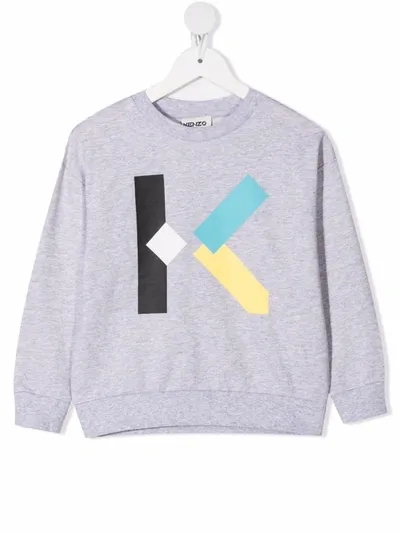 Kenzo Kids' Grey Sweatshirt For Boy With Colorful Logo