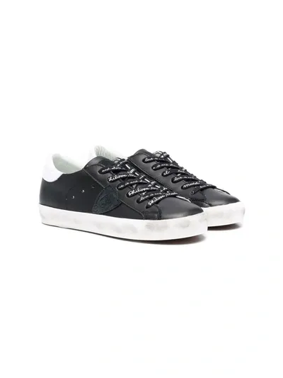 Philippe Model Teen Paris Low-top Sneakers In Black