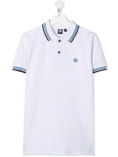 North Sails Teen Embroidered-logo Cotton Polo Shirt In White