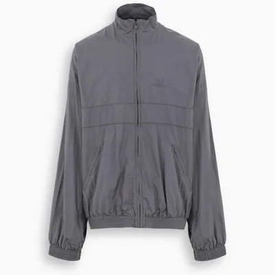 Balenciaga Grey Field Jacket With Logo Embroidery