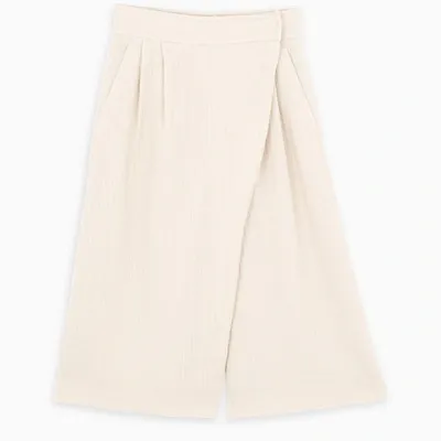 Le 17 Septembre Ivory Wrapped Short Pants In White