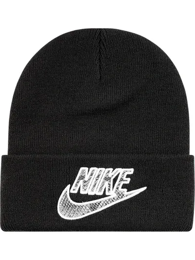 Supreme X Nike Snakeskin Beanie In Black