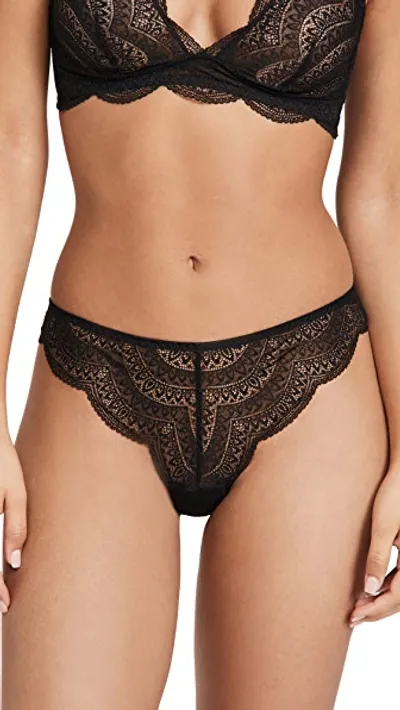 Simone Perele Karma Mid-rise Stretch-lace Briefs In Black