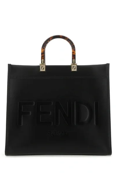 Fendi Sunshine Medium Tote Bag In Black