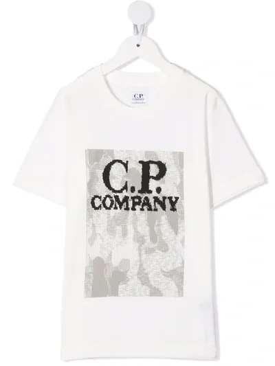 C.p. Company Logo-print Cotton T-shirt In White