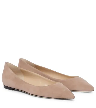 Jimmy Choo Romy Suede Ballet Flats In Ballet Pink