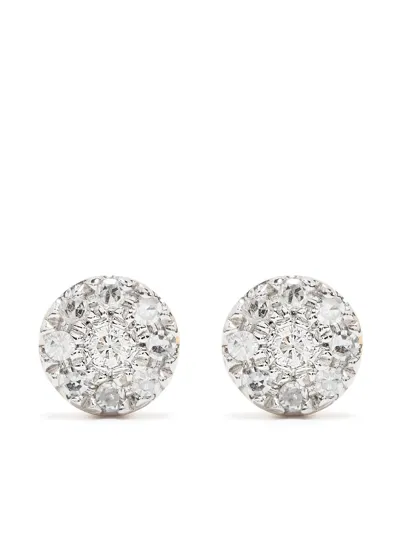 Djula 18kt Yellow Gold Diamond Target Earrings In Silver