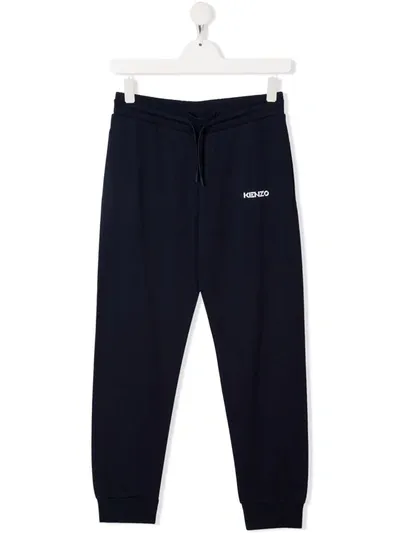 Kenzo Teen Logo-embroidered Track Pants In Black