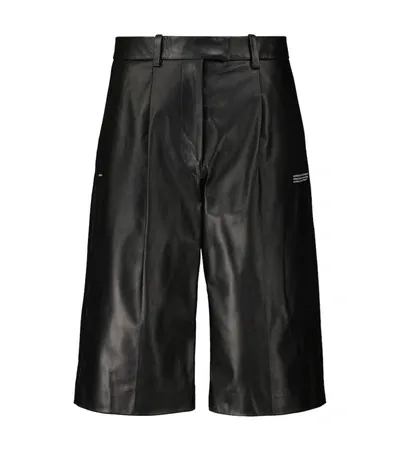 Off-white Black Leather Bermuda Shorts  Black Off White Donna 40