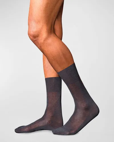 Falke No. 9 Fil D'ecosse Mercerized Dress Socks In Anthracite