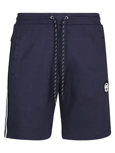 Michael Kors Logo Tape Cotton Blend Shorts In Navy