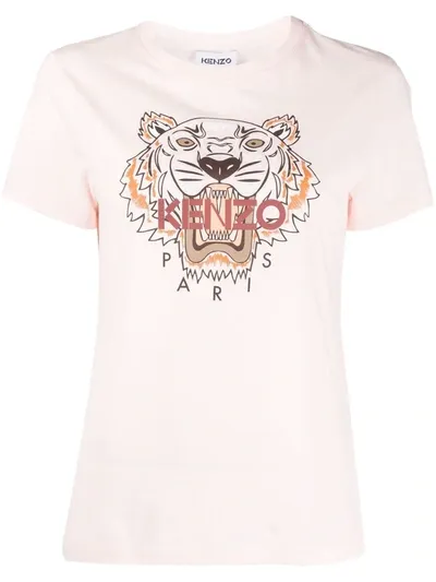 Kenzo Classic Tiger-motif Cotton-jersey T-shirt In Faded Pink