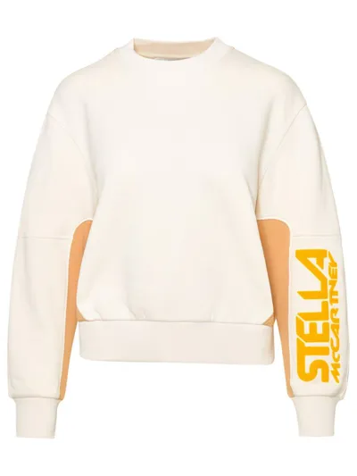 Stella Mccartney Logo-print Colour-block Sweatshirt In Beige