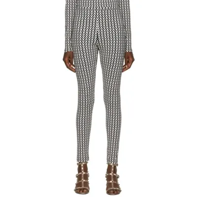 Valentino Printed Stretch-jersey Leggings In Black