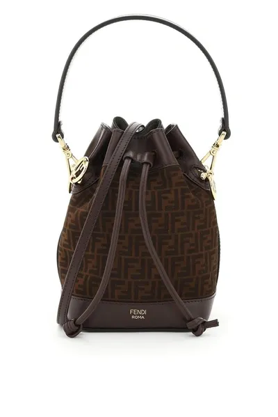 Fendi Mon Tresor Mini Bucket Bag In Brown