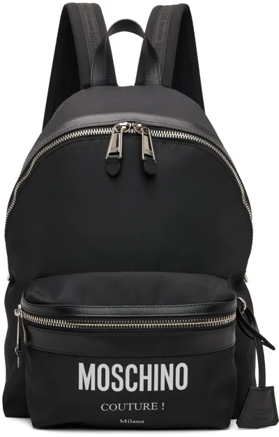 Moschino Black Logo Backpack