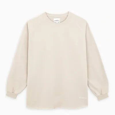 Gramicci Ecru Logo-embroidery Crewneck Sweatshirt In Beige