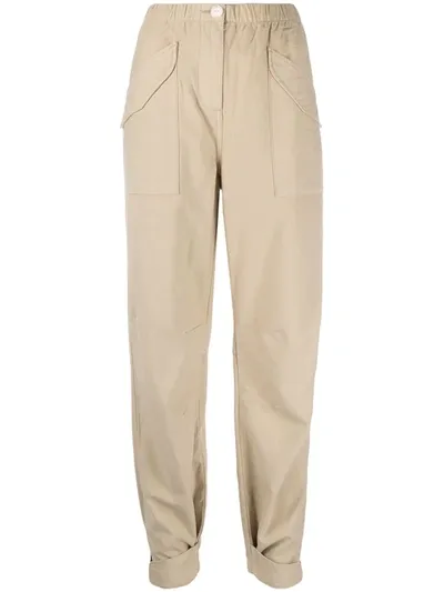 Rag & Bone Angela Field Cotton Tapered Pants In 中性色