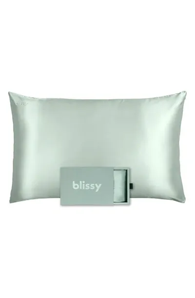 Blissy Mulberry Silk Pillowcase In Matcha