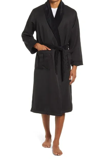 Majestic Fleece Lined Robe In Black