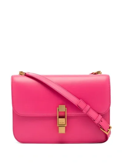 Saint Laurent Carre Leather Satchel Shoulder Bag In Pink