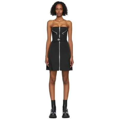 Bottega Veneta Zip-through Stretch-nylon Minidress In Nero