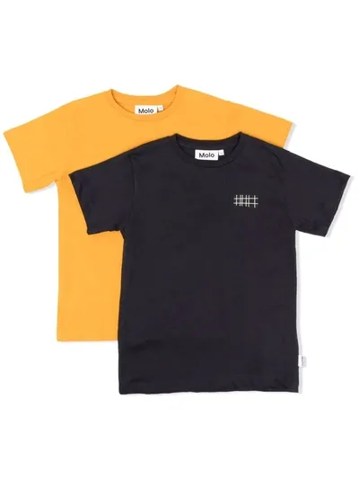 Molo Teen Set Of Two Logo-print Short-sleeved T-shirts In 黄色