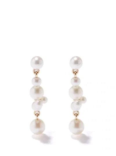 Sophie Bille Brahe 14kt & Pearl Holly Splash Earrings