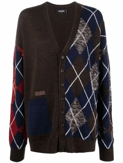 Dsquared2 Multicolor Virgin Wool Cardigan