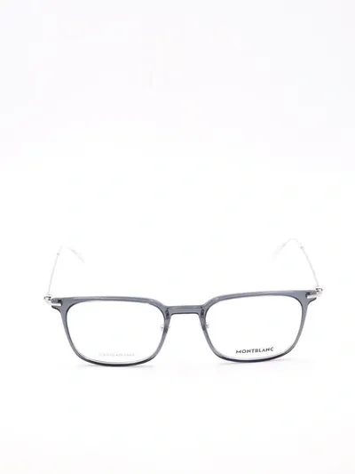 Montblanc Mb0100o Eyewear In Grey Silver Transpare