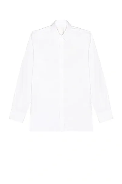 Givenchy Contemporary Long Sleeve Shirt With 4g Embroidery In White