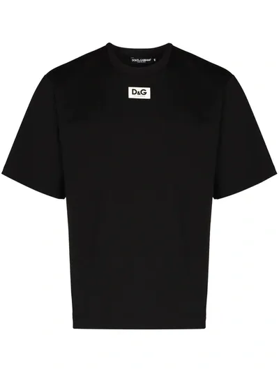 Dolce & Gabbana Logo-patch Short-sleeve T-shirt In Black