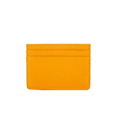 Esin Akan Grace Grainy Leather Card Case, Mustard