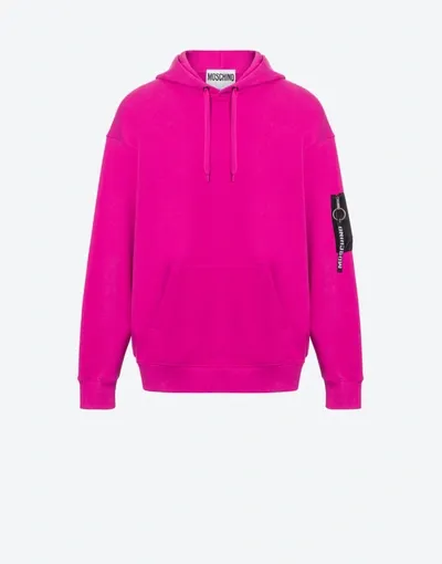 Moschino Logo Zip Hoodie In Fuchsia